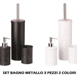Set Bagno Metallo Set 3 Pz. 2 Colori-8021785636811