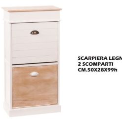 SCARPIERA LEGNO 2 SCOMPARTI CM.50X28X99h