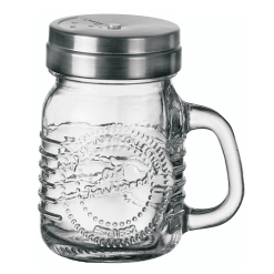 BARATTOLO VETRO C/COP. ACCIAIO CM.7X5X8h PORTASPEZ