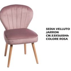 Sedia Velluto Jarron Cm.53X56X84H Rosa-8021785679429