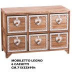 Mobiletto Legno 6 Cassetti Cm.71X32X49H-8021785682023