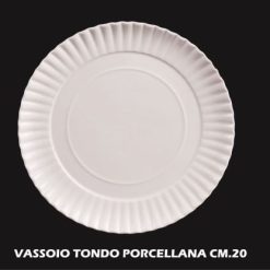 Vassoio Porcellana Tondo Cm.20 Bianco-8021785685888