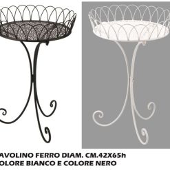 Tavolino Ferro Tondo Cm.42X65H 2 Colori-8021785696907