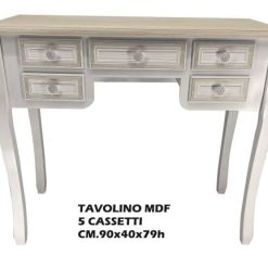 Tavolino Mdf 5 Cassetti Cm.90X40X79H-8021785715561