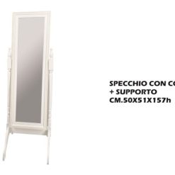 Specchio Con Cornice + Supporto Cm.50X51X157H-8021785715585