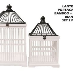 Lanterna Portacandela Set 2 Pz. Bamboo+Metallo-8021785721449