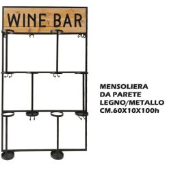 Mensoliera Ferro+Legno Cm.60X10X100H-8021785721951