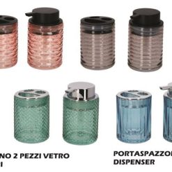 Set Bagno Vetro Set 2 Pz. 4 Col. Ass.-8021785723672