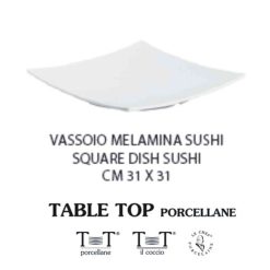 Vassoio Melamina Sushi Cm.31X31 Bianco-8033406675130