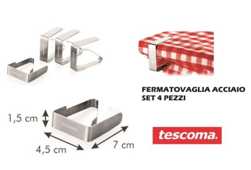 Fermatovaglia Acciaio Set 4 Pz. Presto-8595028484250