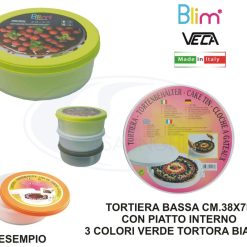 Tortiera Bassa Cm.38X7H Con Coperchio Col. Ass.-8006839012698