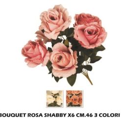 Bouquet Rosa Shabby X6 Cm.6 3 Ass.-8031244314952