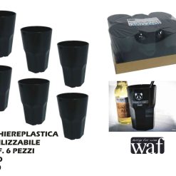 Bicchiere Plastica Cf.6Pz. Cl.40 Nero-8005778005228