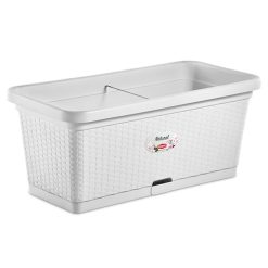 FIORIERA NATURAL STEFANPLAST CON RUOTE CM.80X40X34h BIANCO - immagine 3