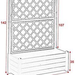 Fioriera Italia Rettangolare con Spalliera Stefanplast CM.100x43x142h Marrone - immagine 4