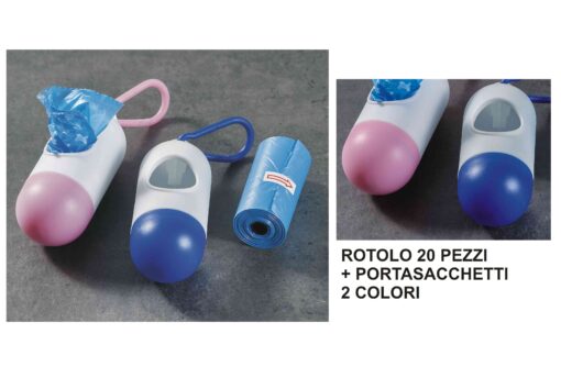 Rotolo Sacchetti Animali Set 20 Pz. + Portasacchet-8021785582477