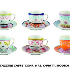 Tazzine Caffe' Conf. 6 Pz. C/Piatt. Modica-8056234691653