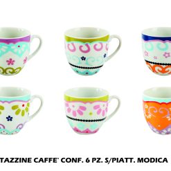 Tazzine Caffe' Conf. 6 Pz. S/Piatt. Modica-8056234691684