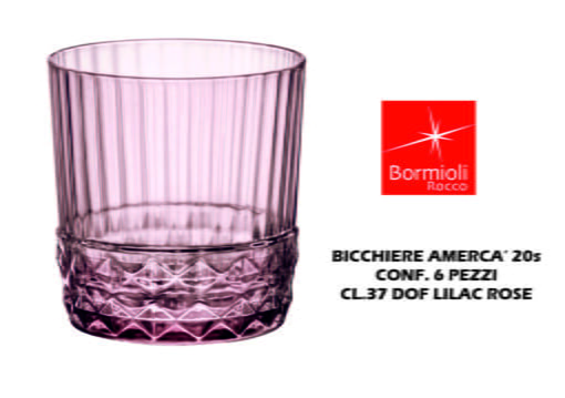 Bicchiere America' 20S Conf. 6 Pz. Cl.37 Dof Lilac Rose-8004360093919