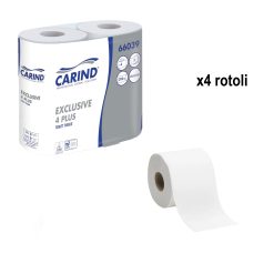 Carta Igienica Exclusive Confezione 4 Rotoli, 3 Veli in Cellulosa, 200 Strappi, Lunghezza Fino A 22 Metri, Uso Casalingo Hotel Formato Famiglia Pacco - immagine 3