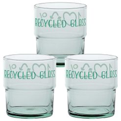 BICCHIERE GREEN CF.3PZ. CC.300 DEC. RECYCLED GLASS