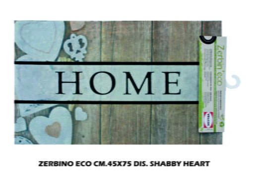 Zerbino Eco Gomma Cm.45X75 Dis.Shabby Heart-8000771601774