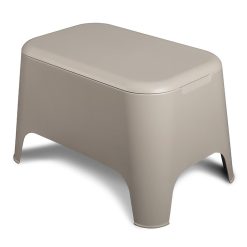 Tavolino Contenitore Basso per Caffè da Giardino Tavolo Petra in Plastica con Cassetto per Esterni Tortora