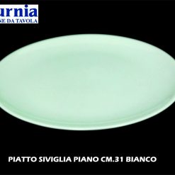 Piatto Siviglia Piano Cm.31 Bianco-8003342023029