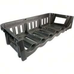 Cantinetta Vino Porta Bottiglie in Plastica Impilabile, 6 Posti, Colore Grafite, Salvaspazio, Collegabile Lateralmente, Made in Italy - Portavini, Bottigliere - 60x27x15h cm