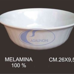 Insalatiera Costolata Melamina Cm.26 Bianco-8054408012259