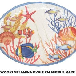 Vassoio Melamina Ovale Cm.40X30 Il Mare-8055684930282
