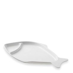 Leone Piatto Pesce in Melamina 38x22x3h cm Bianco