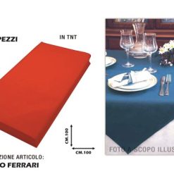 Tovaglia Tnt 100X100 Set 25 Pz. Rosso Ferrari-8012212952000