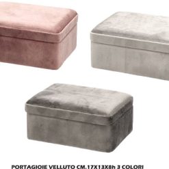 Portagioie Velluto Cm.17X13X8H 3 Colori-8021785661301