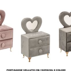 Portagioie Velluto Cm.15X9X24H 3 Colori-8021785661356