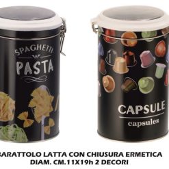 Barattolo Latta Con Chius. Ermet. Cm.11X19H 2 Dec.-8021785728912