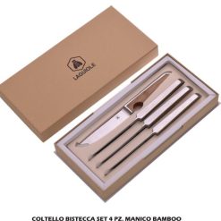 Coltello Bistecca Set 4 Pz. Manico Bamboo-3661075214418