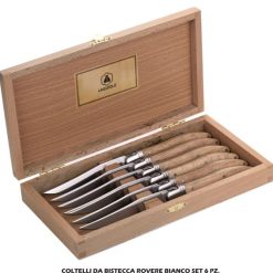 Coltelli Da Bistecca Rovere Bianco Set 6 Pz.-3661075274849