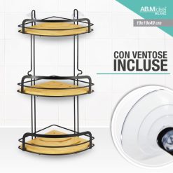 Angoliera 3 Piani Bagno Bamboo Cm.19X19X49H-8050767464364