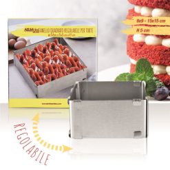 Anello Regolabile X Torte Quadrato Cm.9X9-15X15X5H Acciaio-8050767807987