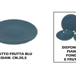 Piatto Ceramica Frutta Cm.20 Blu-8057960556735