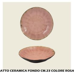 Piatto Ceramica Fondo Cm.23 Rosa-8057960563108