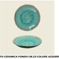 Piatto Ceramica Fondo Cm.23 Azzurro-8057960563115