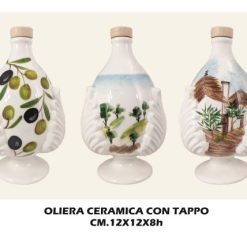 Oliera Ceramica Con Tappo Cm.12X12X8H-8057960563467