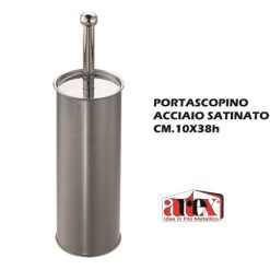 Portascopino Acciaio Satinato Plain Cm.10X38H-8001579960582