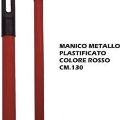 Manico Metallo Plastificato Cm.130 Rosso-8010496000332