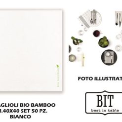 Tovaglioli Bio Bamboo Cm.40X40 Set 50 Pz. Bianco-8050148336860