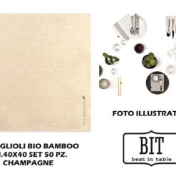 Tovaglioli Bio Bamboo Cm.40X40 Set 50 Pz. Champagne-8050148337560