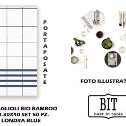 Tovaglioli Bio Bamboo Cm.40X40 Set 50 Pz. Londra Blue-8050148337898