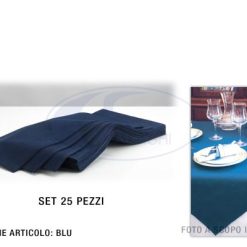 Tovaglia Tnt 100X100 Set 25 Pz. Blu-8054619610213